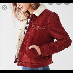 Levi Red Corduroy Sherpa Jacket